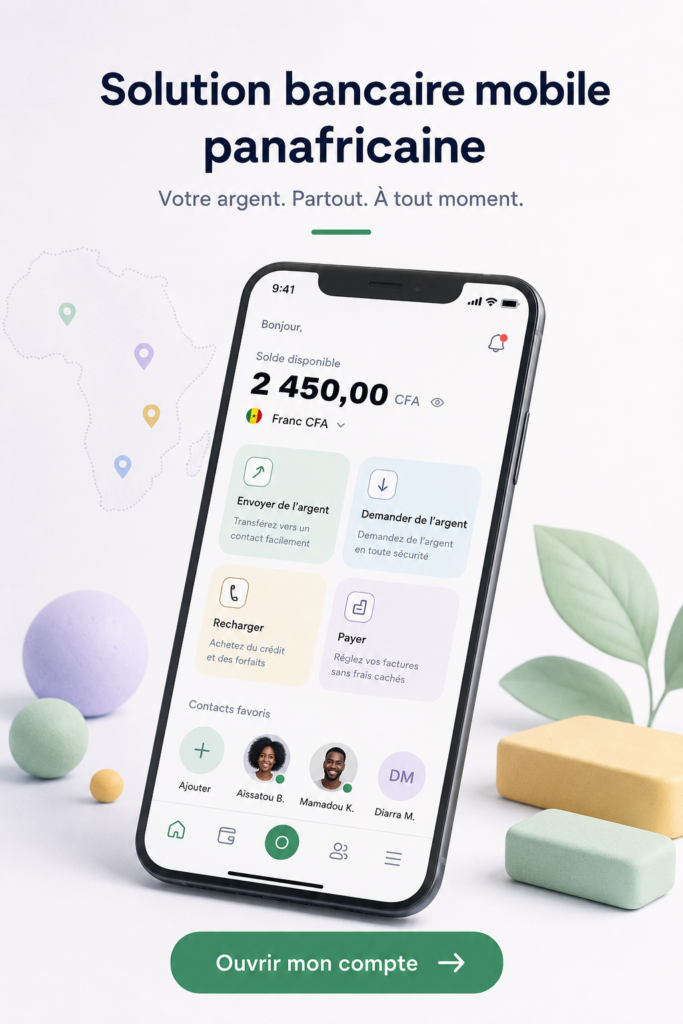 Visualisation d'une application de banque mobile révolutionnaire pour les femmes en Afrique