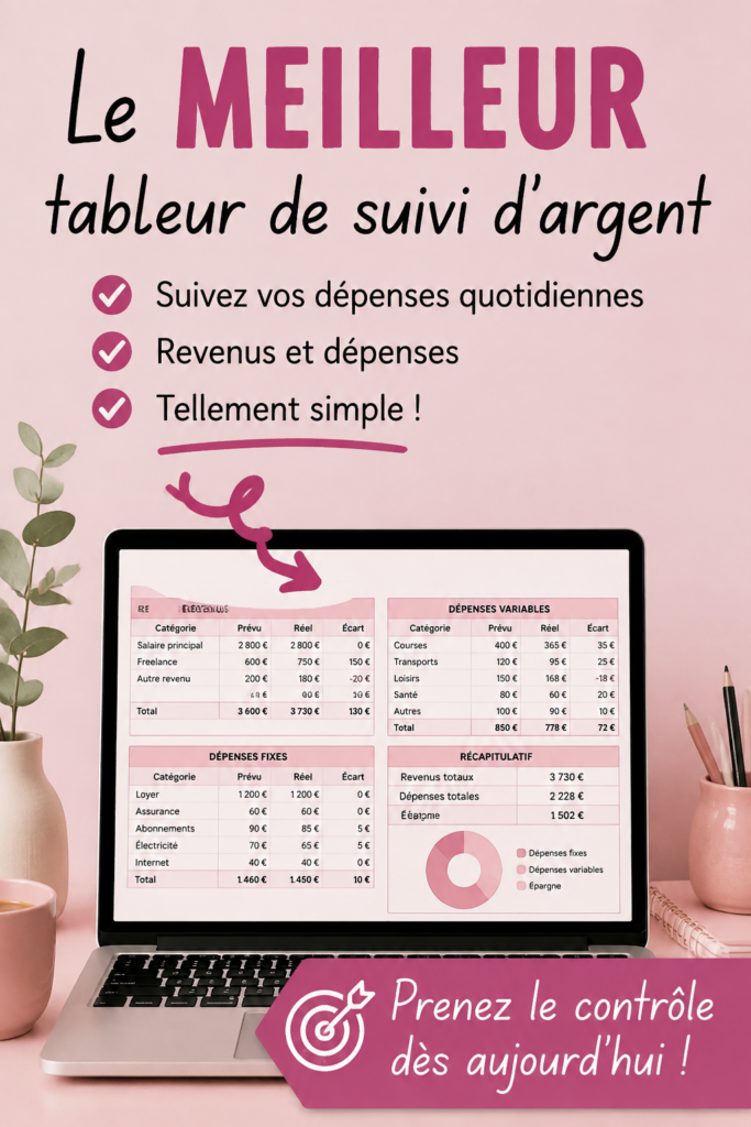 Femme utilisant une feuille de calcul pour suivre ses dépenses.