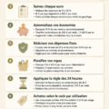 Femme souriante consultant son budget sur un ordinateur