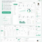 Vue du tableau de bord RH TeamHub sur un écran d'ordinateur, montrant des graphiques de performance.