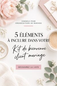 Un planificateur d'événements présente un accueil client chaleureux pour un mariage.