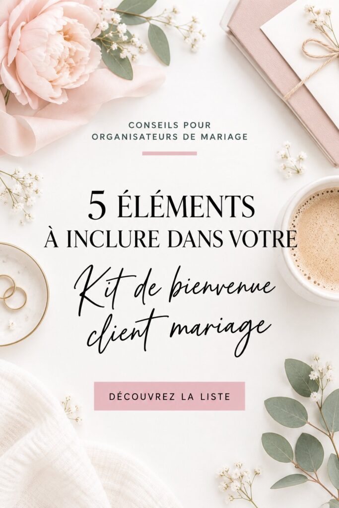 Un planificateur d'événements présente un accueil client chaleureux pour un mariage.