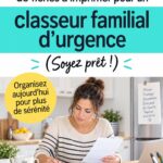 Un binder d'urgence bien organisé avec des documents essentiels et des étiquettes claires