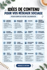 Un calendrier de contenu coloré pour les réseaux sociaux avec des post-it