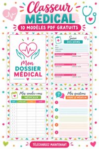 Femme utilisant un classeur médical pour organiser des documents de santé