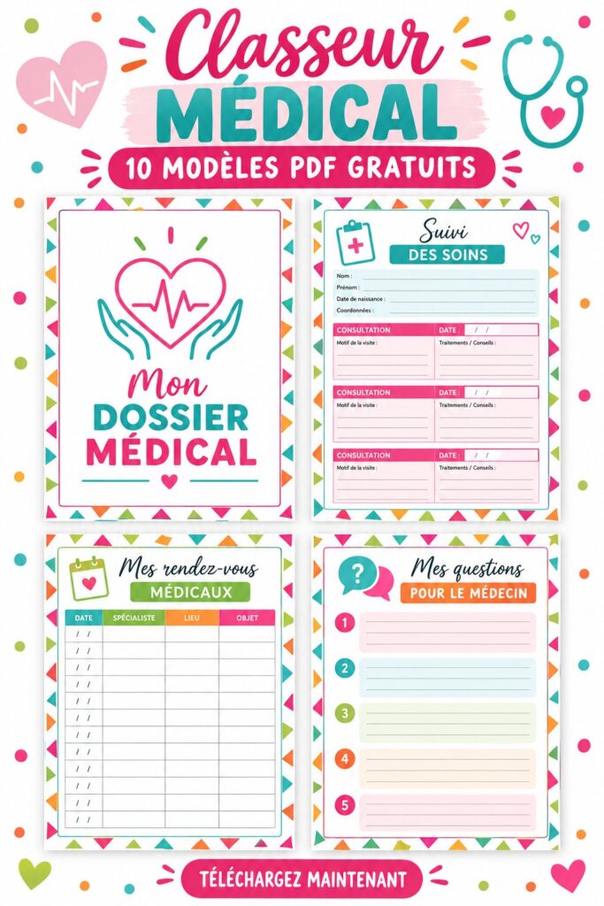 Femme utilisant un classeur médical pour organiser des documents de santé