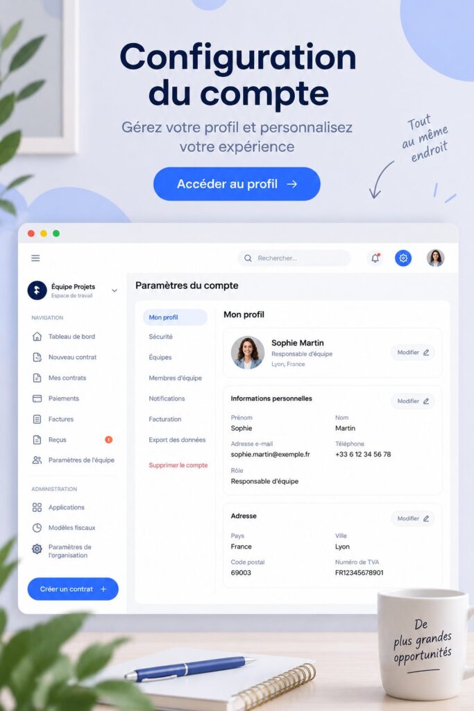 Femme configurant son compte sur ProDeel