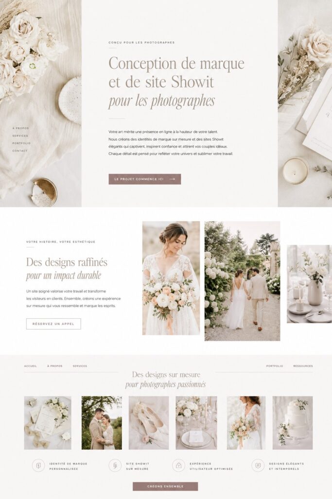 Un design de site web moderne pour une entreprise de photographie.