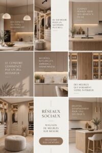 Un meuble personnalisé en bois élégant dans un salon moderne