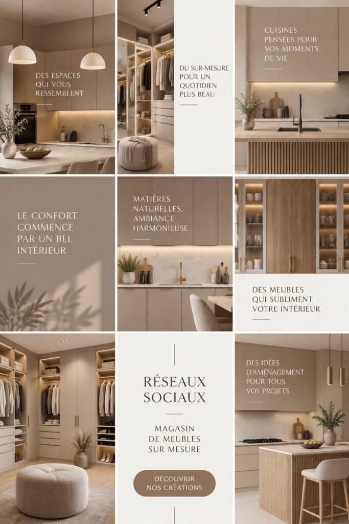 Un meuble personnalisé en bois élégant dans un salon moderne