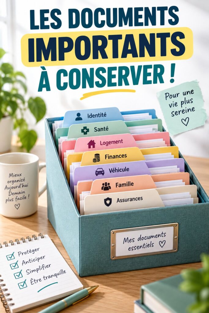 Un bureau bien organisé avec des documents importants soigneusement classés.