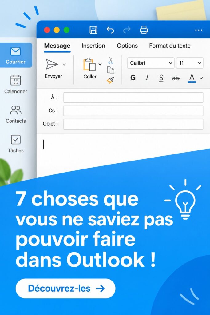 Capture d'écran des fonctionnalités d'Outlook avec des astuces pratiques.