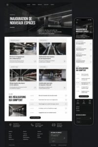 Un aperçu de projets créatifs sur Behance, illustrant l'identité visuelle d'entreprises.