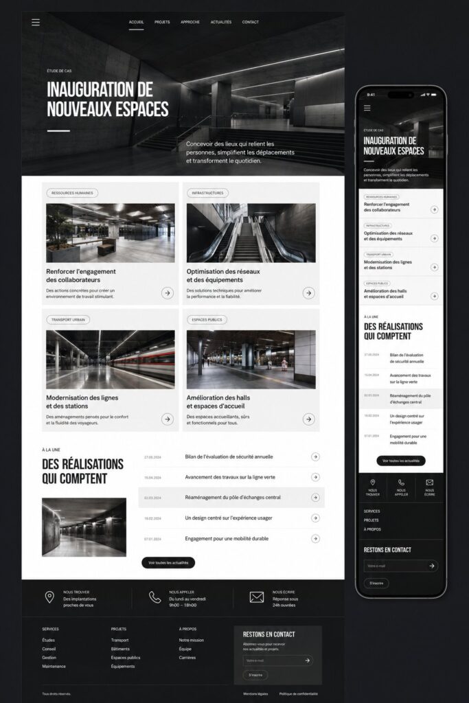 Un aperçu de projets créatifs sur Behance, illustrant l'identité visuelle d'entreprises.
