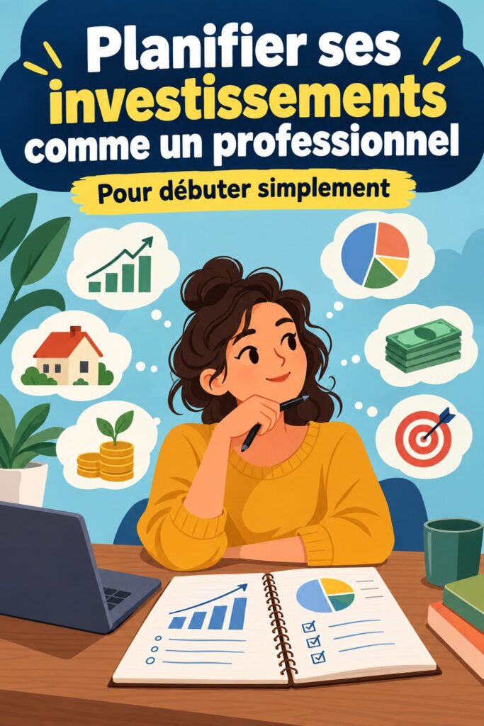 Femme souriante consultant des ressources sur l'investissement