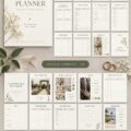Modèle de planification de mariage avec des sections colorées et organisées.