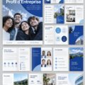 Modèle de profil d'entreprise professionnel illustrant des informations clés
