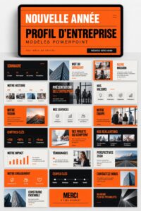 Modèles PowerPoint inspirants pour un profil d'entreprise moderne.