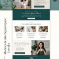 Capture d'écran d'un site web professionnel conçu avec un modèle Squarespace.