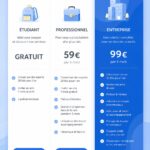 Un écran d'ordinateur affichant des modèles de tableaux de prix modernes pour les entreprises.