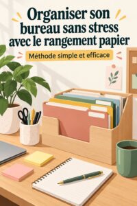 Bureau bien organisé avec des fournitures de bureau et des documents rangés