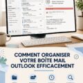 Capture d'écran d'une boîte mail Outlook bien organisée avec différentes catégories et sous-dossiers.