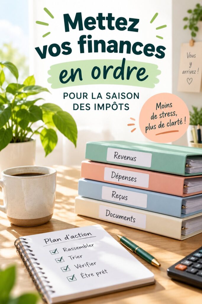 Femme en train d'organiser ses documents financiers pour la saison fiscale