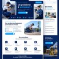 Un écran d'ordinateur montrant un design de site web pour un service de réparation