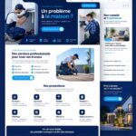 Un écran d'ordinateur montrant un design de site web pour un service de réparation