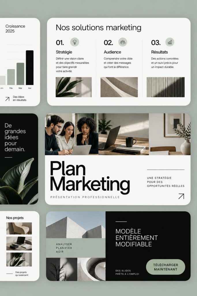 Une femme présentant un pitch deck marketing à un groupe d'investisseurs.