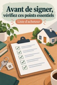 Checklist pour l'achat immobilier avec des points essentiels à vérifier