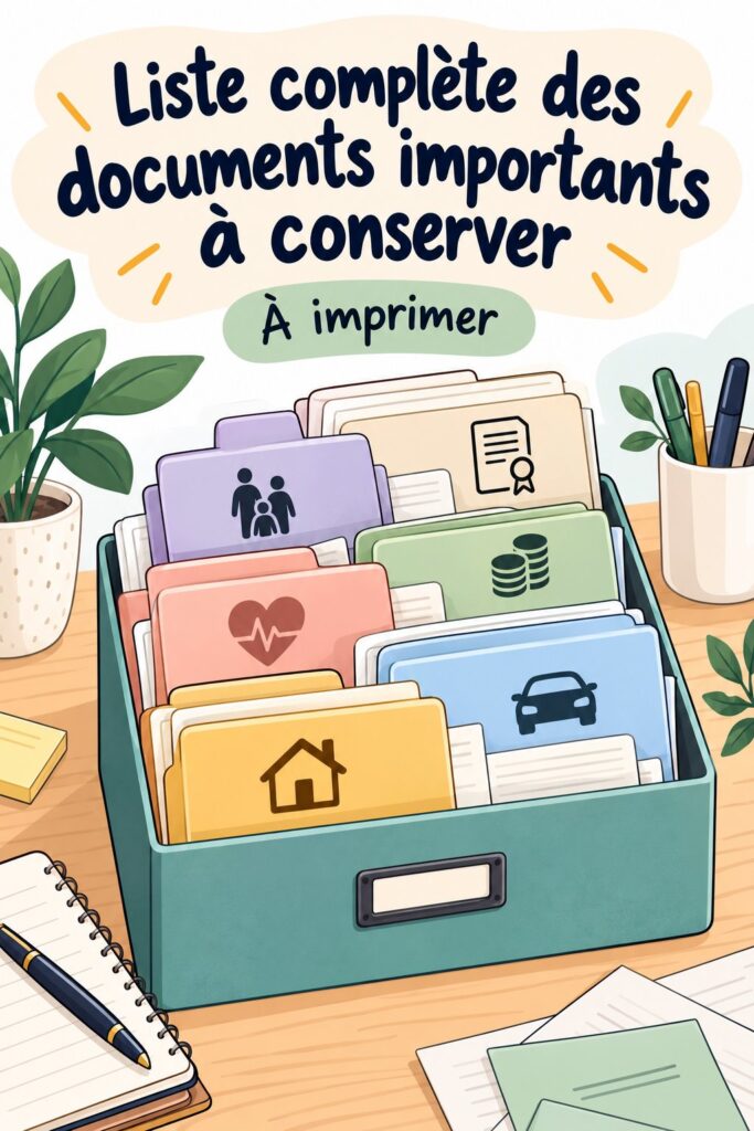 Image illustrant une checklist de documents importants à conserver