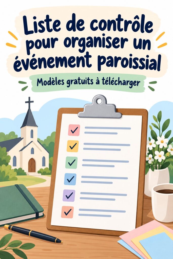 Checklist pour organiser un événement d'église, assurant une planification efficace.