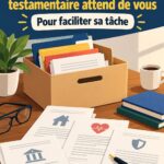 Une femme examine des documents juridiques relatifs à sa succession