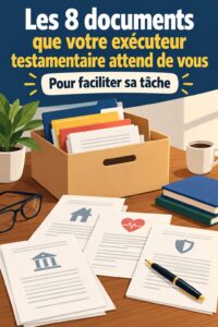 Une femme examine des documents juridiques relatifs à sa succession