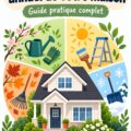 Femme souriante tenant un planner dans une maison bien organisée.