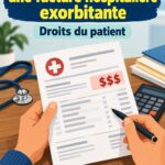 Femme explorant des documents médicaux, en vérifiant des frais d'hôpital.
