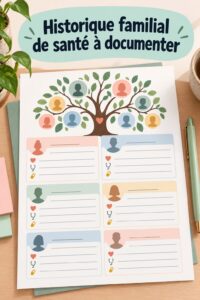 Modèle d'historique familial de santé prêt à être rempli