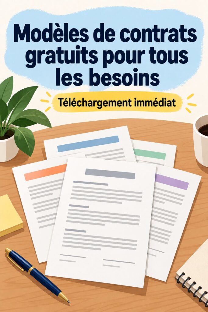 Collection de modèles de contrats et lettres disponibles gratuitement.