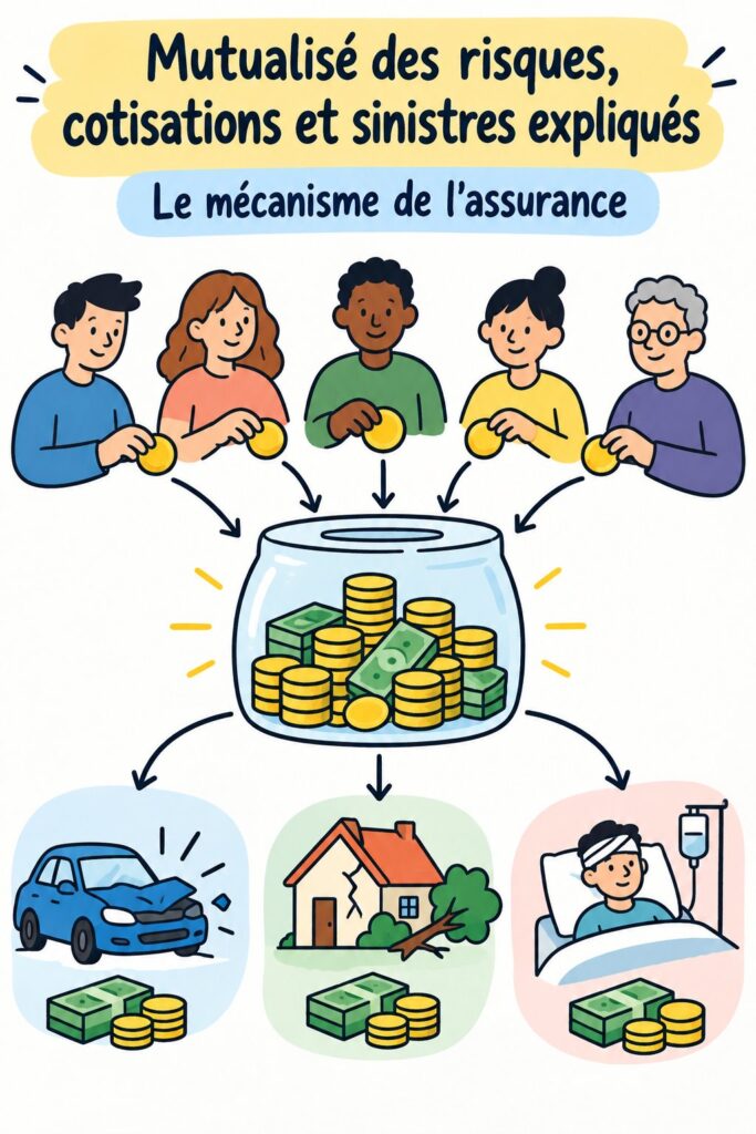 Personne s'informant sur le fonctionnement de l'assurance et la mutualisation des risques.