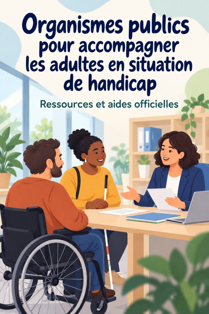 Organismes publics français aidant les adultes en situation de handicap.