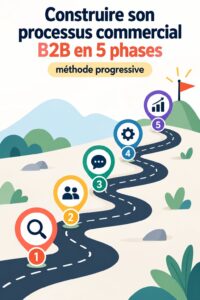 Visuel illustrant les 5 étapes pour construire un processus commercial B2B
