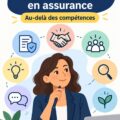 Un courtier en assurance souriant discutant avec une cliente, mettant en avant l'importance d'une bonne relation client.