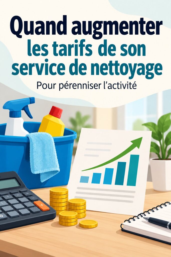 Illustration de tarifs de nettoyage ajustés avec une femme d'affaires confiante