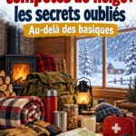 Femme préparant sa maison avant une tempête de neige, en vérifiant les fournitures d'urgence.