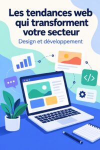 Femme utilisant un ordinateur portable, explorant des tendances numériques en assurance et design