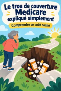 Illustration explicative du trou de couverture Medicare avec diagrammes simples